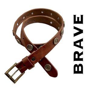 Brave 100% Leather Studded Belt